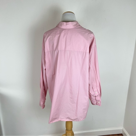 Aritzia Wilfred Free Relaxed Poplin Sakura Pink Button Down Shirt Top S - Picture 2 of 4